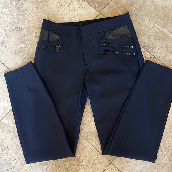 Rebecca Taylor Ava Techy Pants w/ Genuine Leather Insets size 2 - Picture 1 of 8